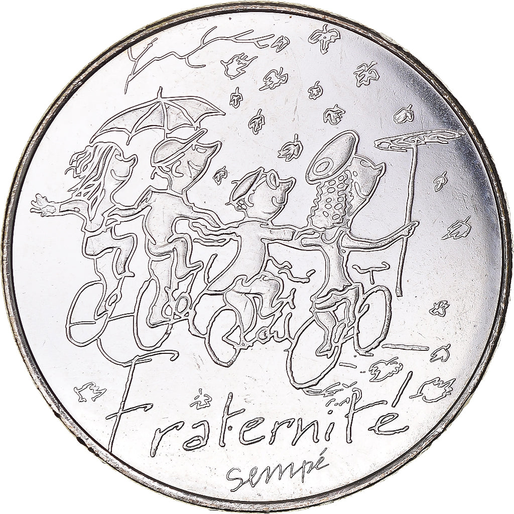 Francia, 10 Euro, Fraternité Automne Sempé, 2014, Paris, SC+, Plata