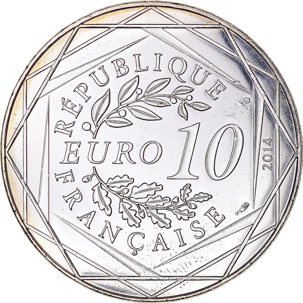 Francia, 10 Euro, Fraternité Automne Sempé, 2014, Paris, SC+, Plata