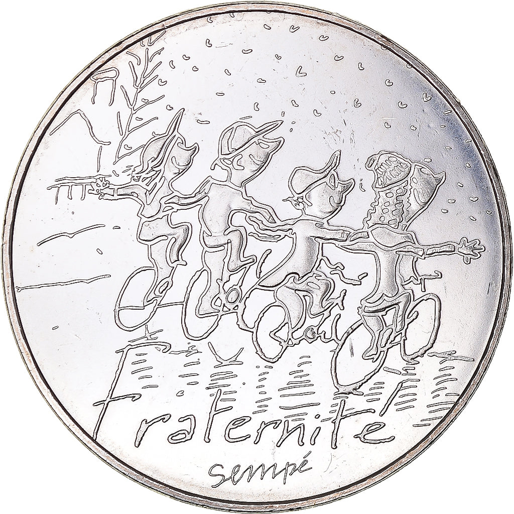 France, 10 Euro, Fraternité Hiver Sempé, 2014, MS(63), Silver, Gadoury:EU719