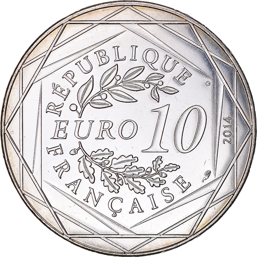 France, 10 Euro, Fraternité Hiver Sempé, 2014, MS(63), Silver, Gadoury:EU719