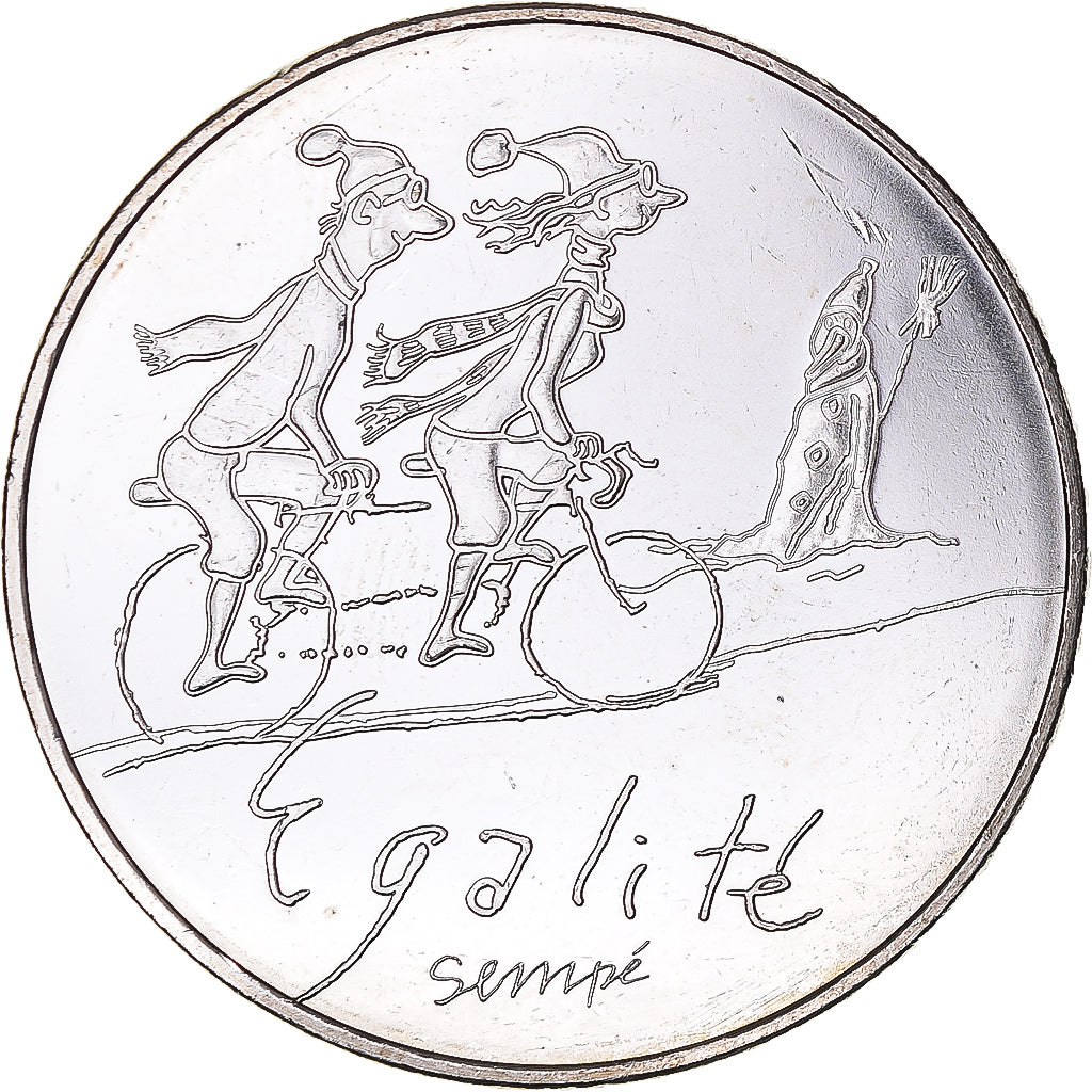 França, 10 Euro, Egalité Hiver Sempé, 2014, Paris, MS(64), Prata