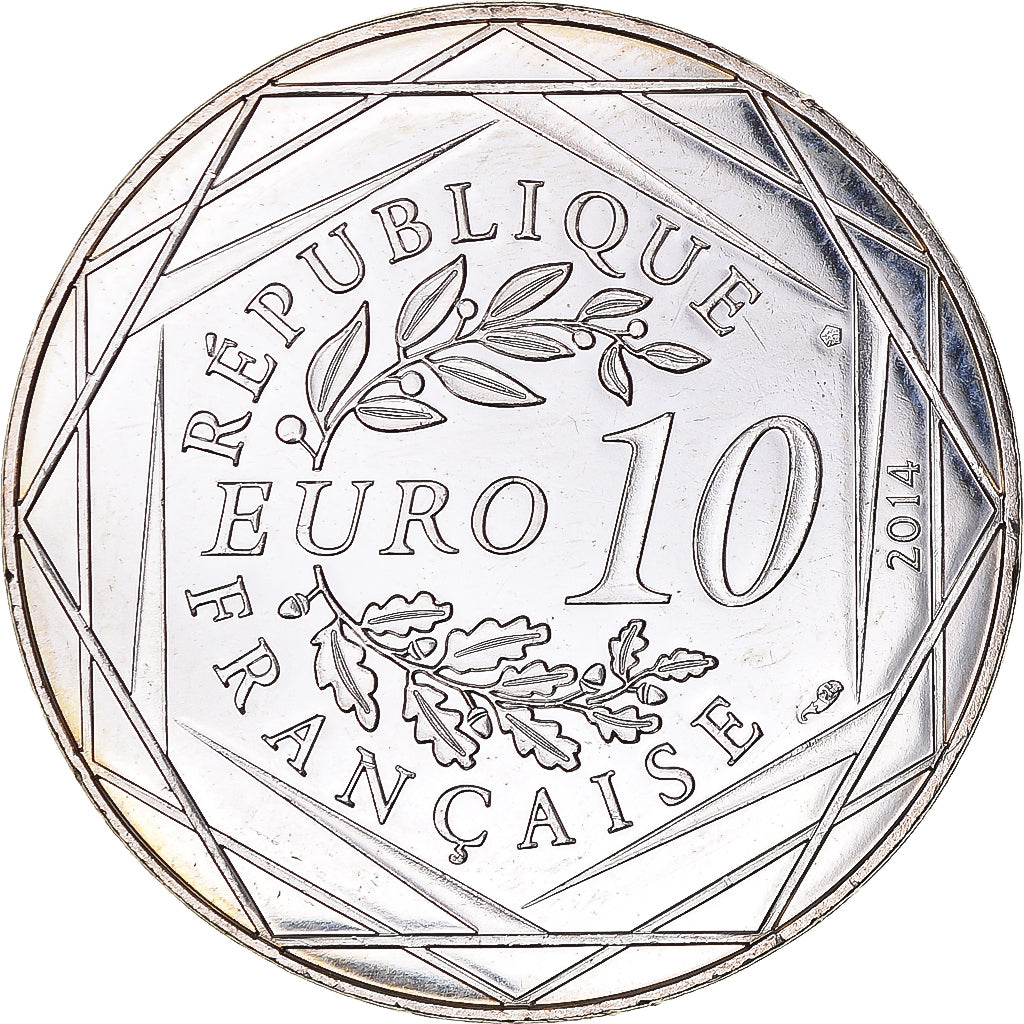 França, 10 Euro, Egalité Hiver Sempé, 2014, Paris, MS(64), Prata
