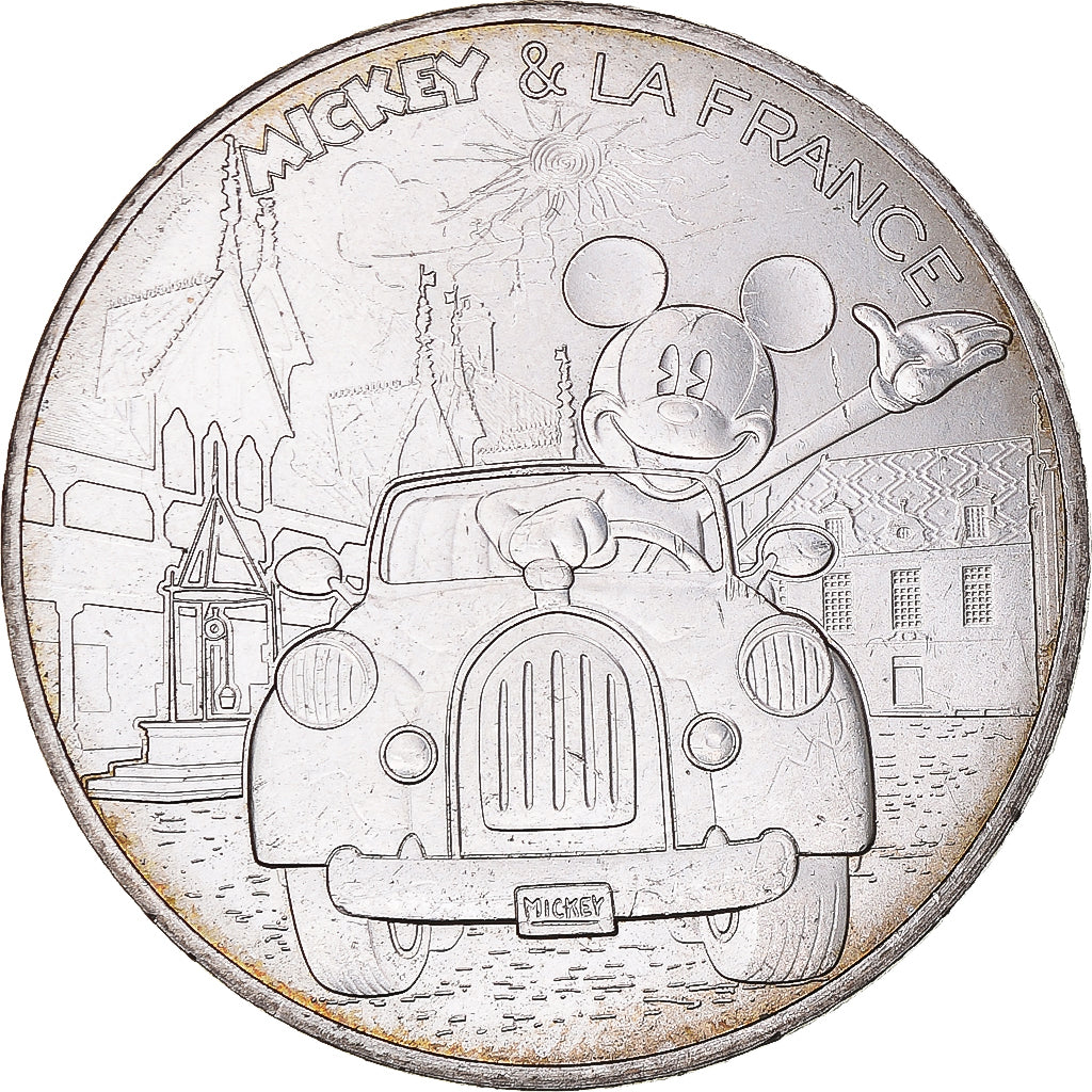 France, 10 Euro, 2018, Monnaie de Paris, Mickey À fond la caisse., FDC, Argent