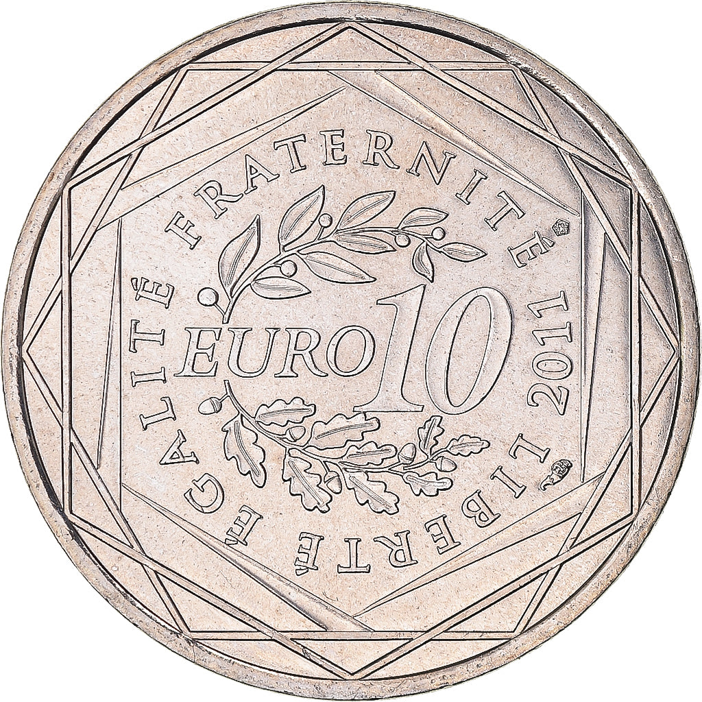 Francia, 10 Euro, 2011, Monnaie de Paris, Ile De France, MBC+, Plata