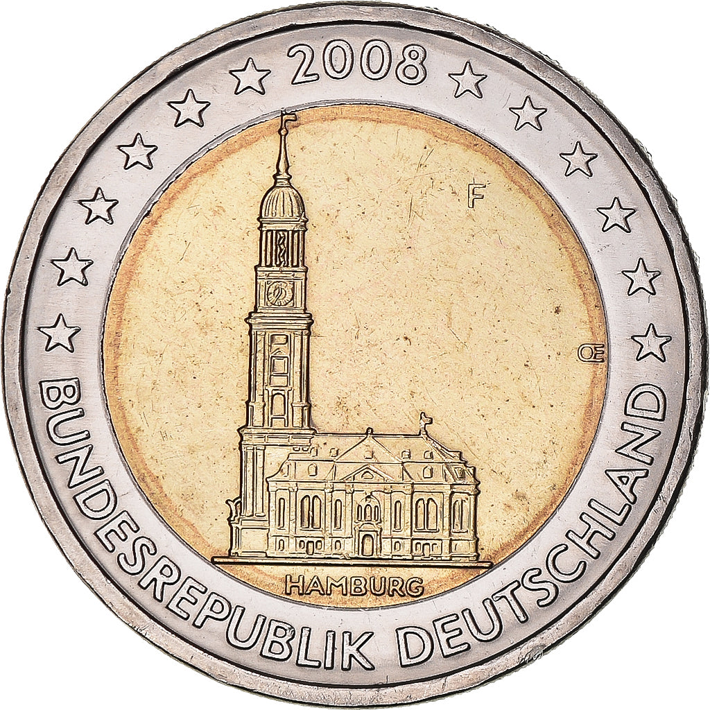 GERMANIA - REPUBBLICA FEDERALE, 2 Euro, 2008, Stuttgart, SPL, Bi-metallico