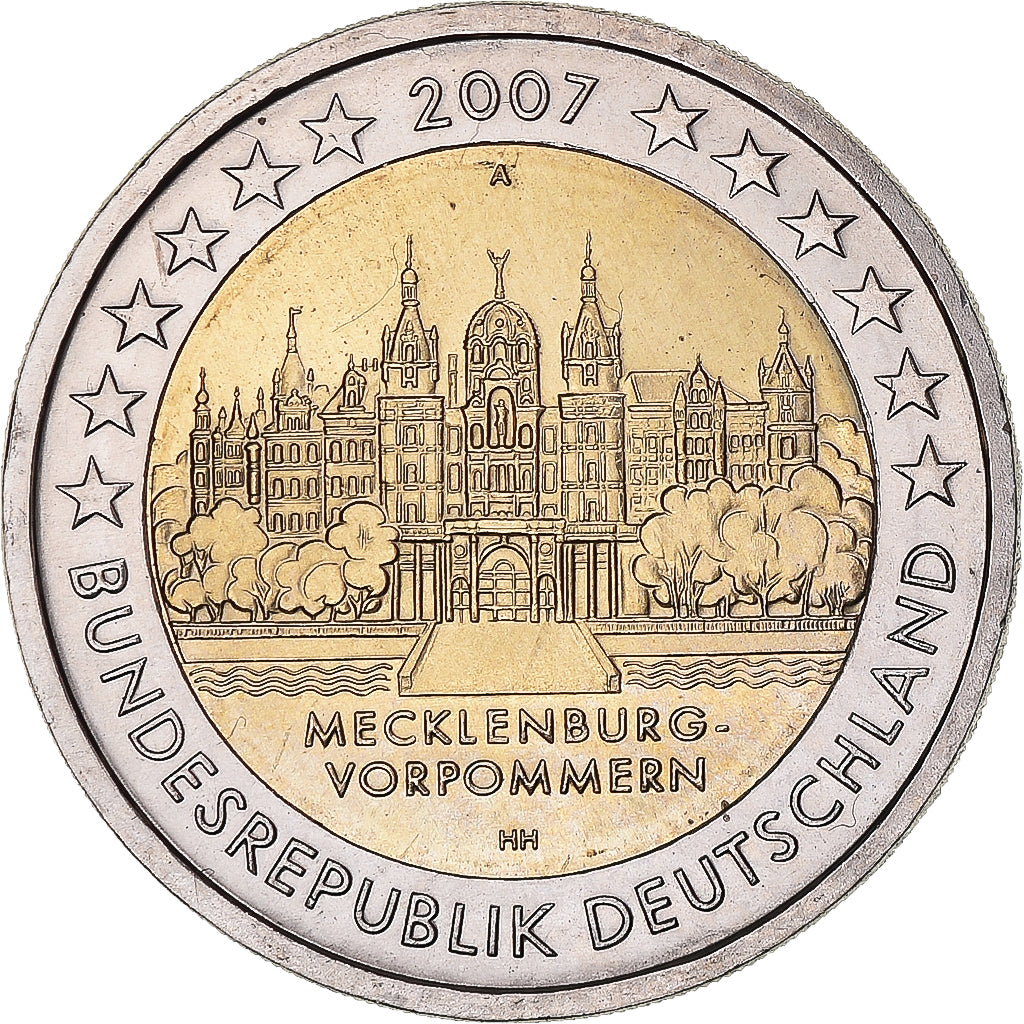 GERMANY - FEDERAL REPUBLIC, 2 Euro, Mecklembourg, 2007, Berlin, MS(63)