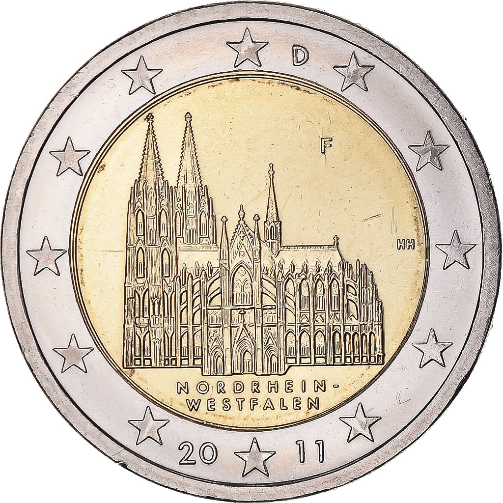 Niemcy - RFN, 2 Euro, 2011, Stuttgart, MS(63), Bimetaliczny, KM:293