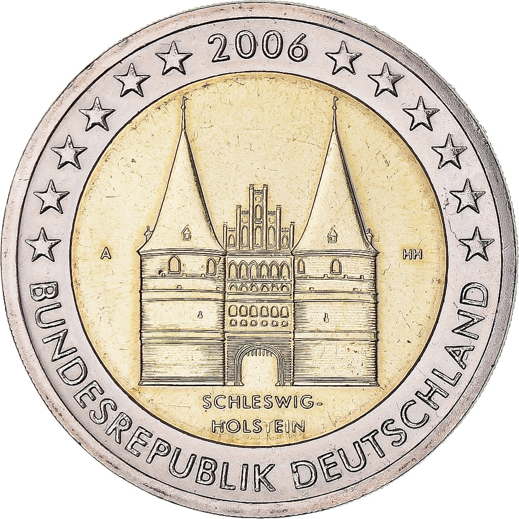 Niemcy - RFN, 2 Euro, Schleswig-Holstein, 2006, Berlin, MS(63), Bimetaliczny