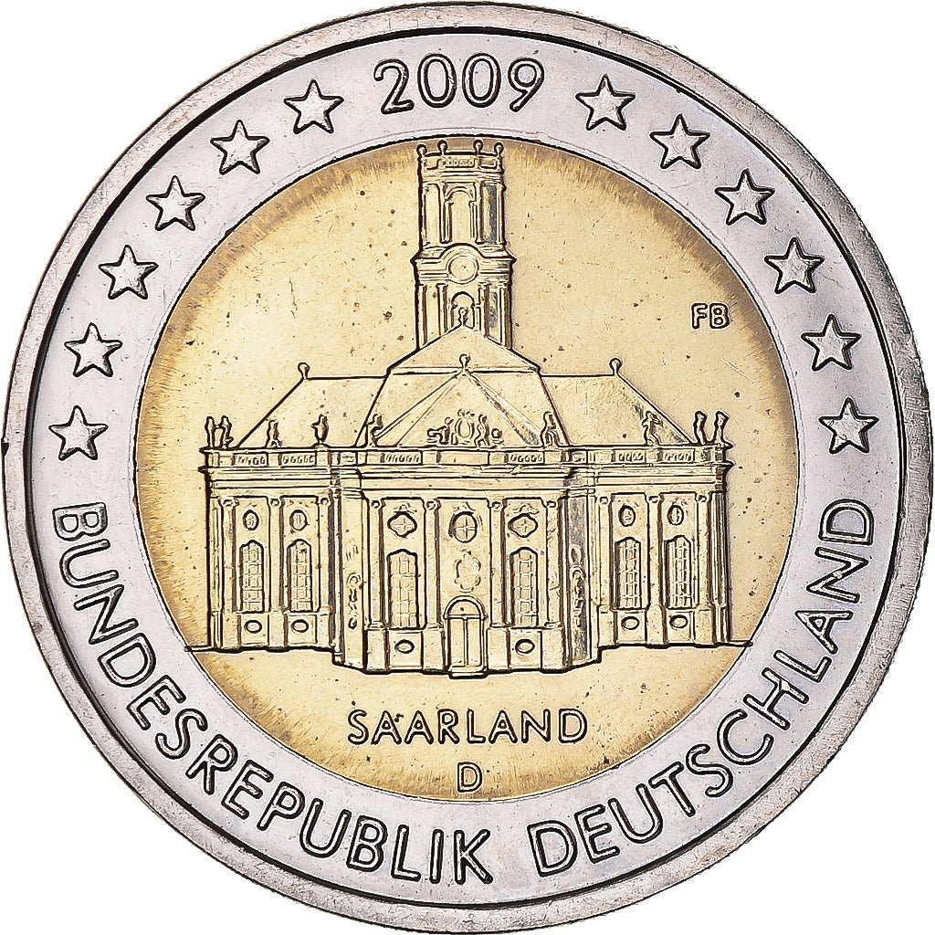 ALEMANHA - REPÚBLICA FEDERAL, 2 Euro, 2009, Munich, MS(64), Bimetálico, KM:276