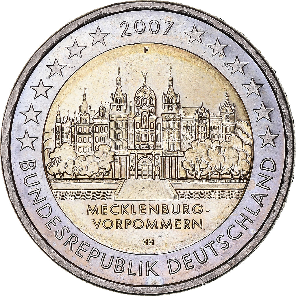 Germany, 2 Euro, MECKLENBURG- / VORPOMMERN, 2007, Stuttgart, AU(55-58)