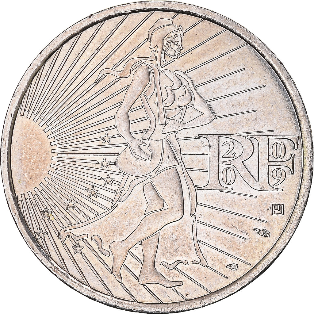 France, 10 Euro, 2009, Paris, AU(55-58), Silver, KM:1580