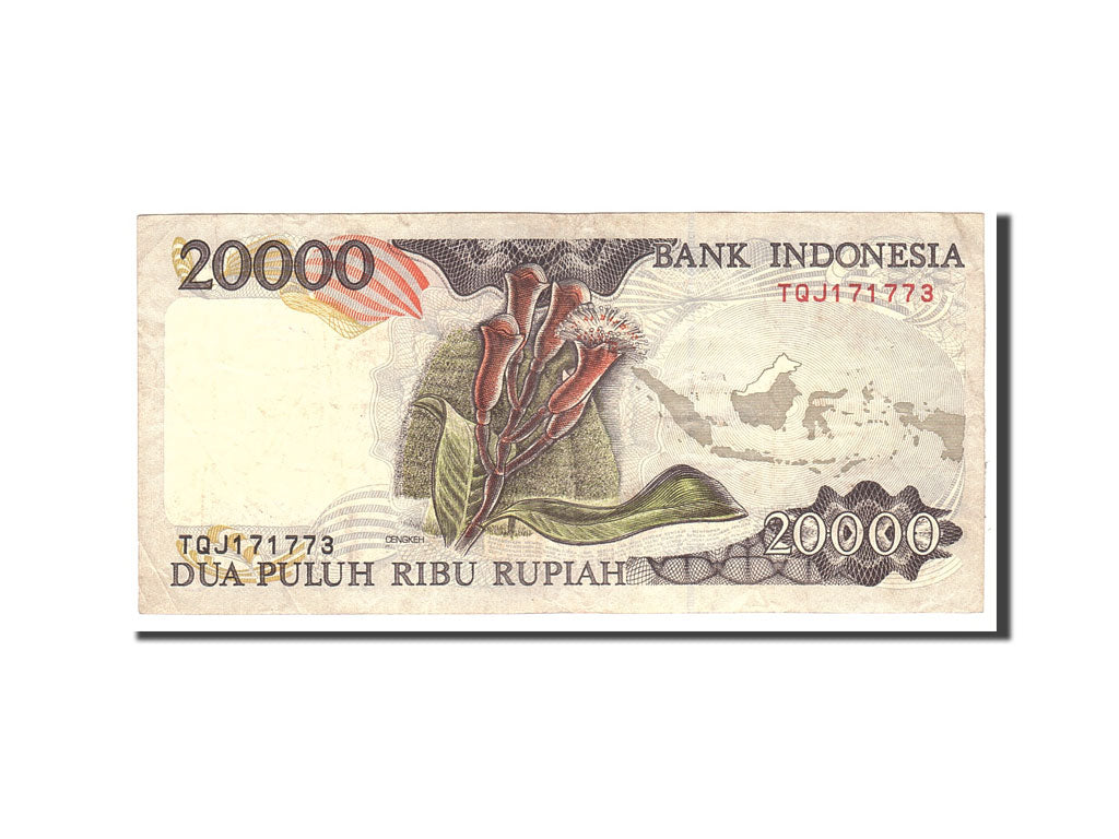 Indonesia, 20,000 Rupiah, 1996, KM:135b, Undated, EF(40-45)