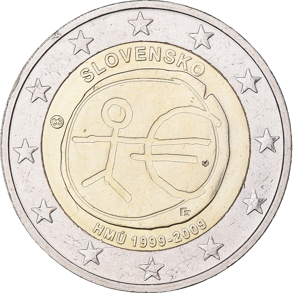 Eslováquia, 2 Euro, EMU, 2009, MS(63), Bimetálico, KM:103