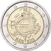Belgia, 2 Euro, 2012, Royal Belgium Mint, 10 ANS DE L'EURO, MS(63), Bimetaliczny
