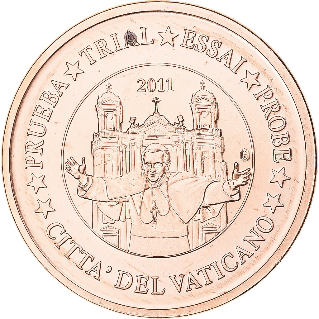 Vatican, Euro Cent, 2011, unofficial private coin, MS(65-70), Copper Plated