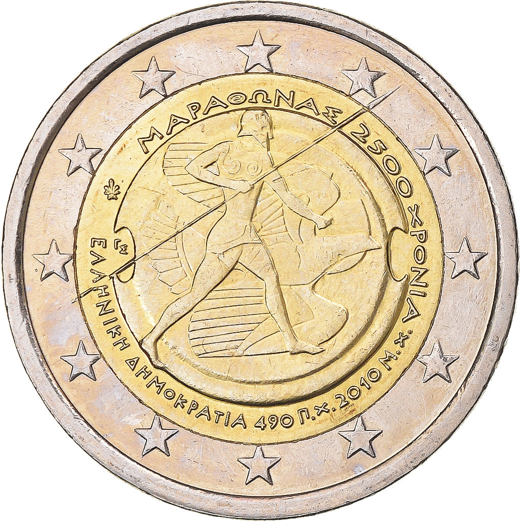 Greece, 2 Euro, Marathon, 2010, Athens, MS(63), Bi-Metallic, KM:236