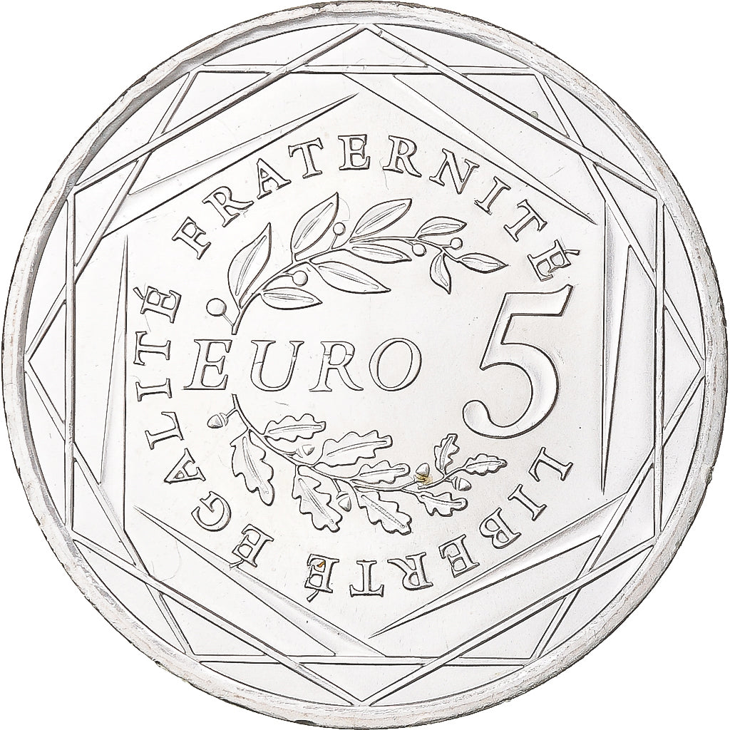 France, 5 Euro, 2008, EF(40-45), Silver, Gadoury:EU287, KM:1534