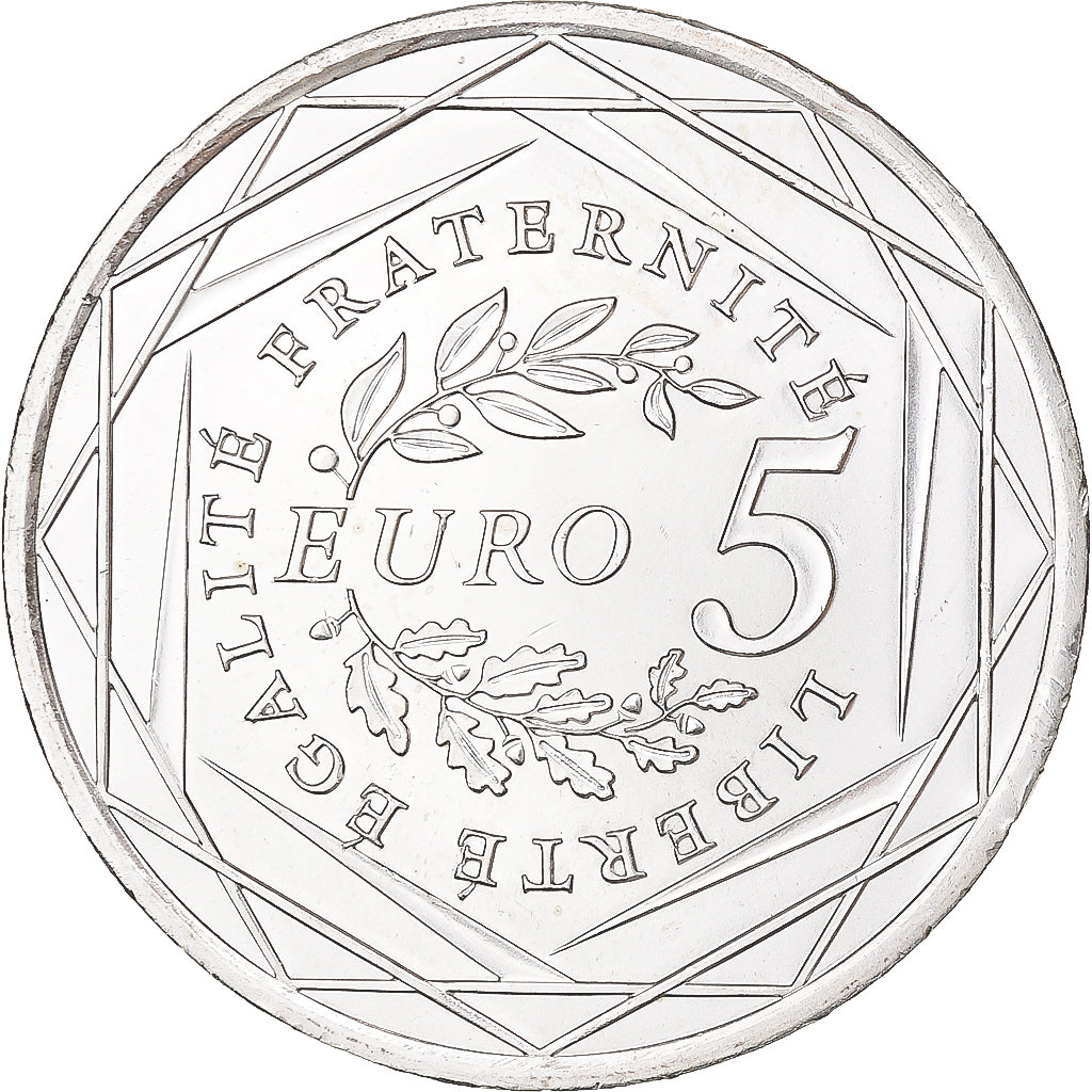 France, 5 Euro, 2008, EF(40-45), Silver, Gadoury:EU287, KM:1534