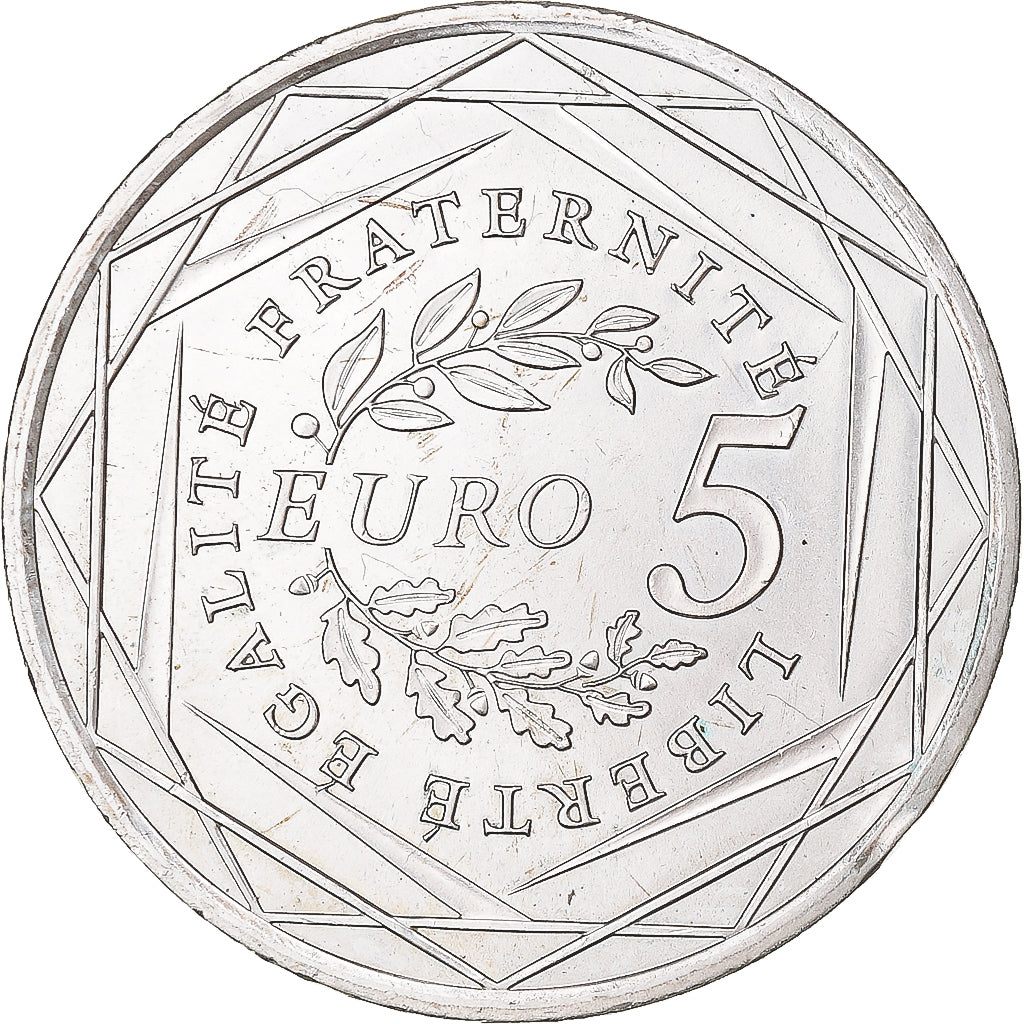 Francia, 5 Euro, 2008, MBC, Plata, Gadoury:EU287, KM:1534