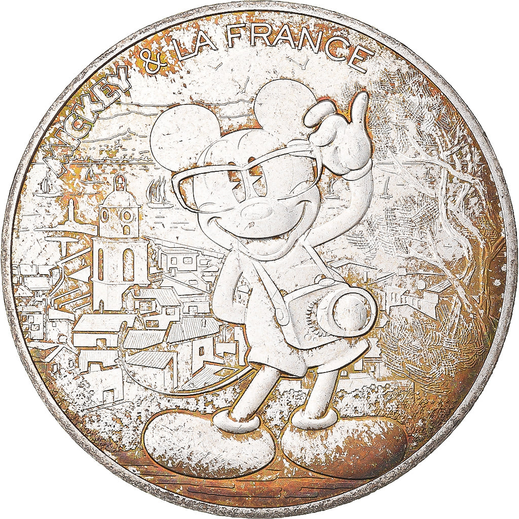 France, 10 Euro, 2018, Pessac, MICKEY -SOLEIL ARDENT., TTB+, Argent