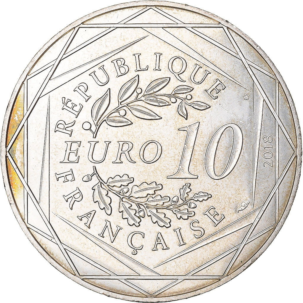 France, 10 Euro, 2018, Pessac, MICKEY -SOLEIL ARDENT., TTB+, Argent
