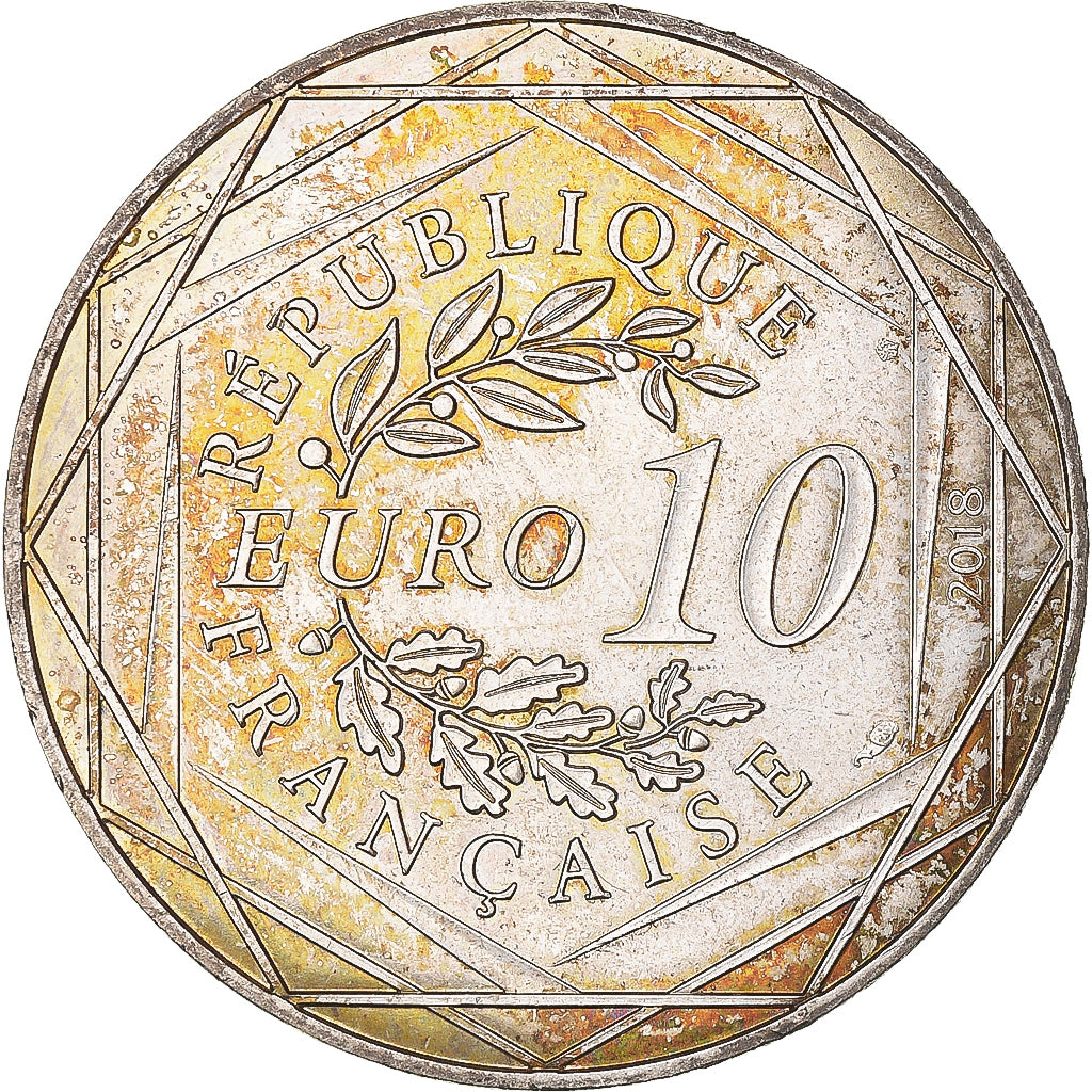 França, 10 Euro, 2018, Pessac, Mickey Occitanie., AU(50-53), Prata
