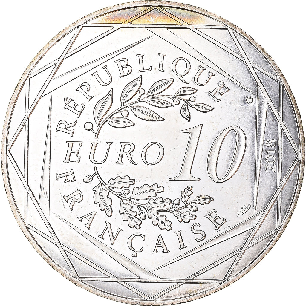 Francja, 10 Euro, 2018, Mickey -Guyane, AU(55-58), Srebro