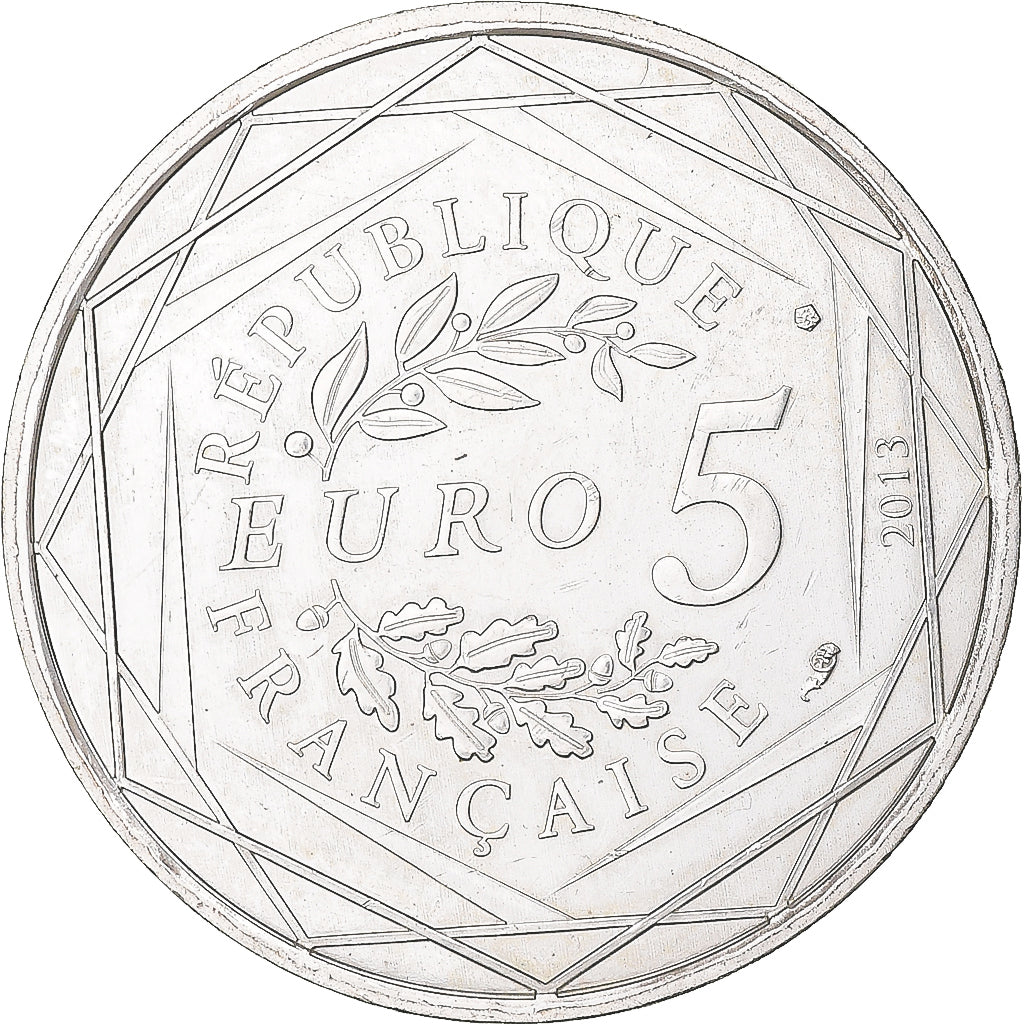 Francia, 5 Euro, 2013, Monnaie de Paris, Fraternité, MBC+, Plata