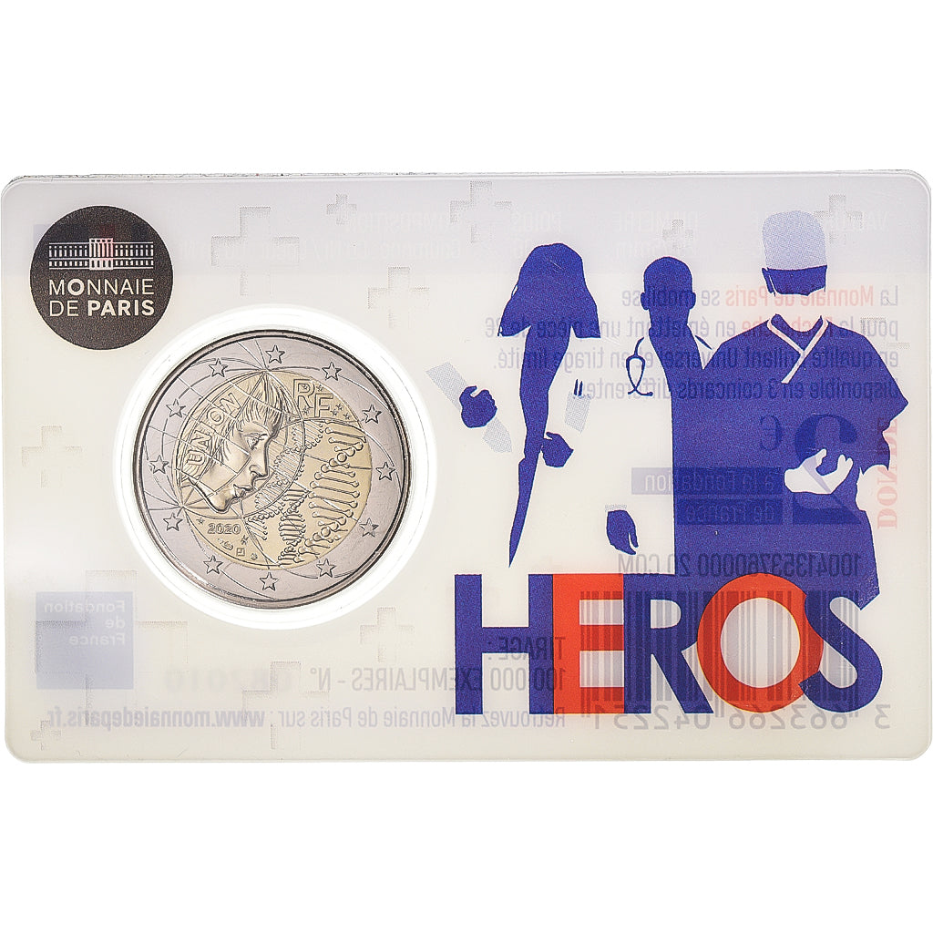 Francja, 2 Euro, Recherche Médicale, 2020, Recherche Médicale, HEROS