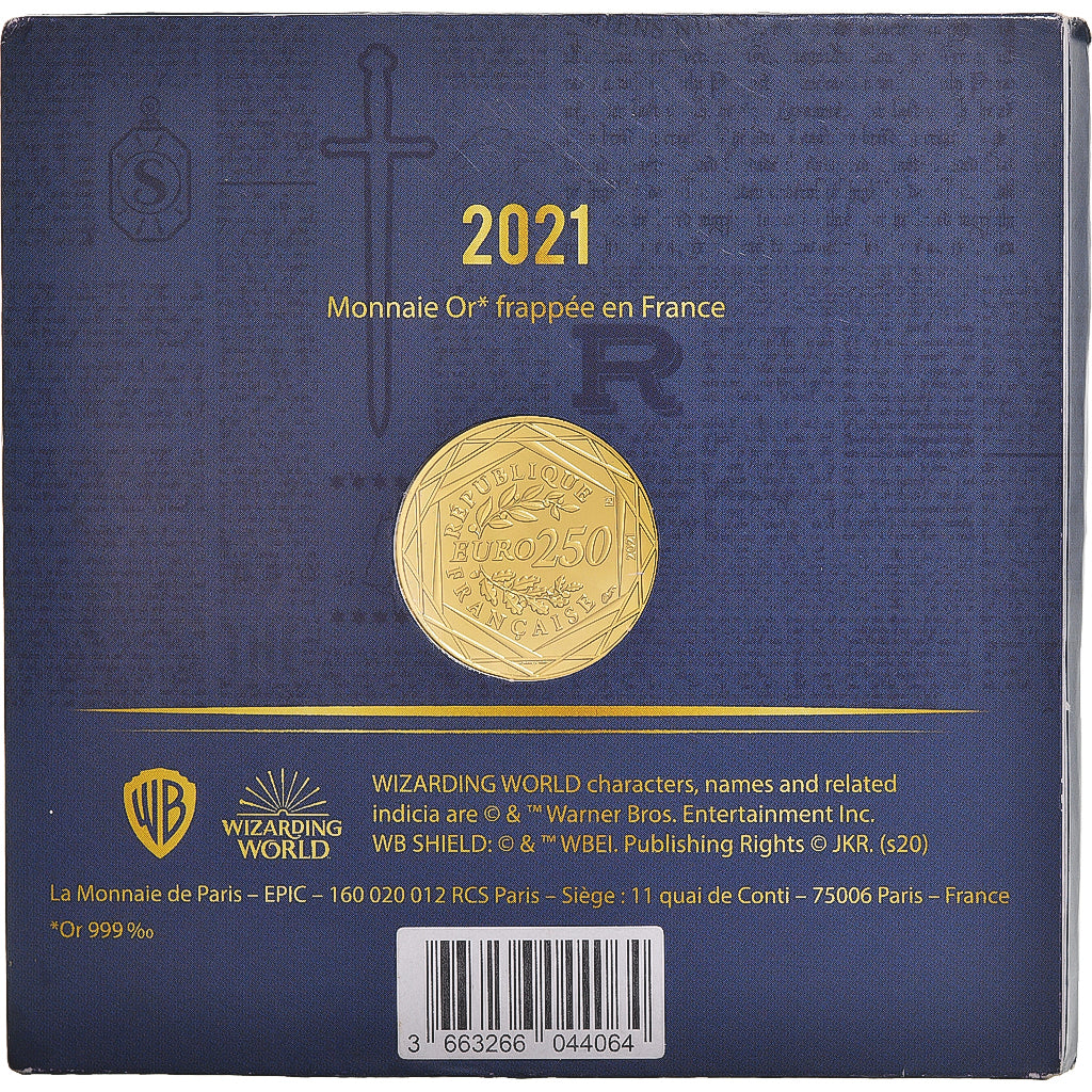 Francia, 250 Euro, 2021, Monnaie de Paris, Harry Potter au Quidditch (1/2).BU