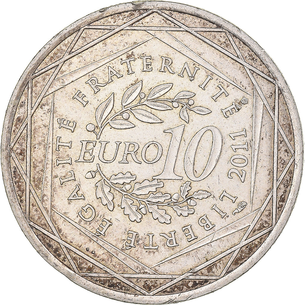 Francia, 10 Euro, 2011, Monnaie de Paris, Bretagne, MBC, Plata