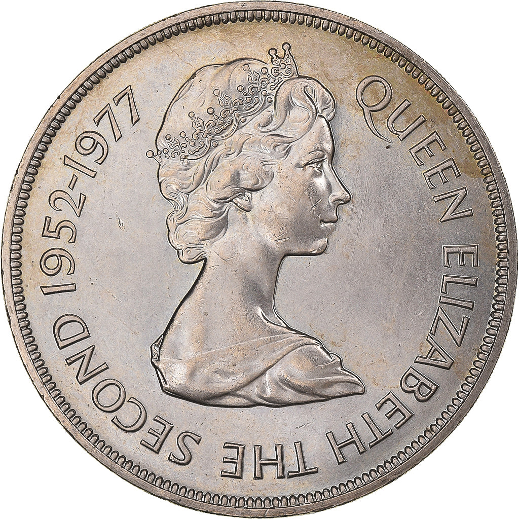 Coin, Jersey, Elizabeth II, 25 Pence, 1977, EF(40-45), Copper-nickel, KM:44