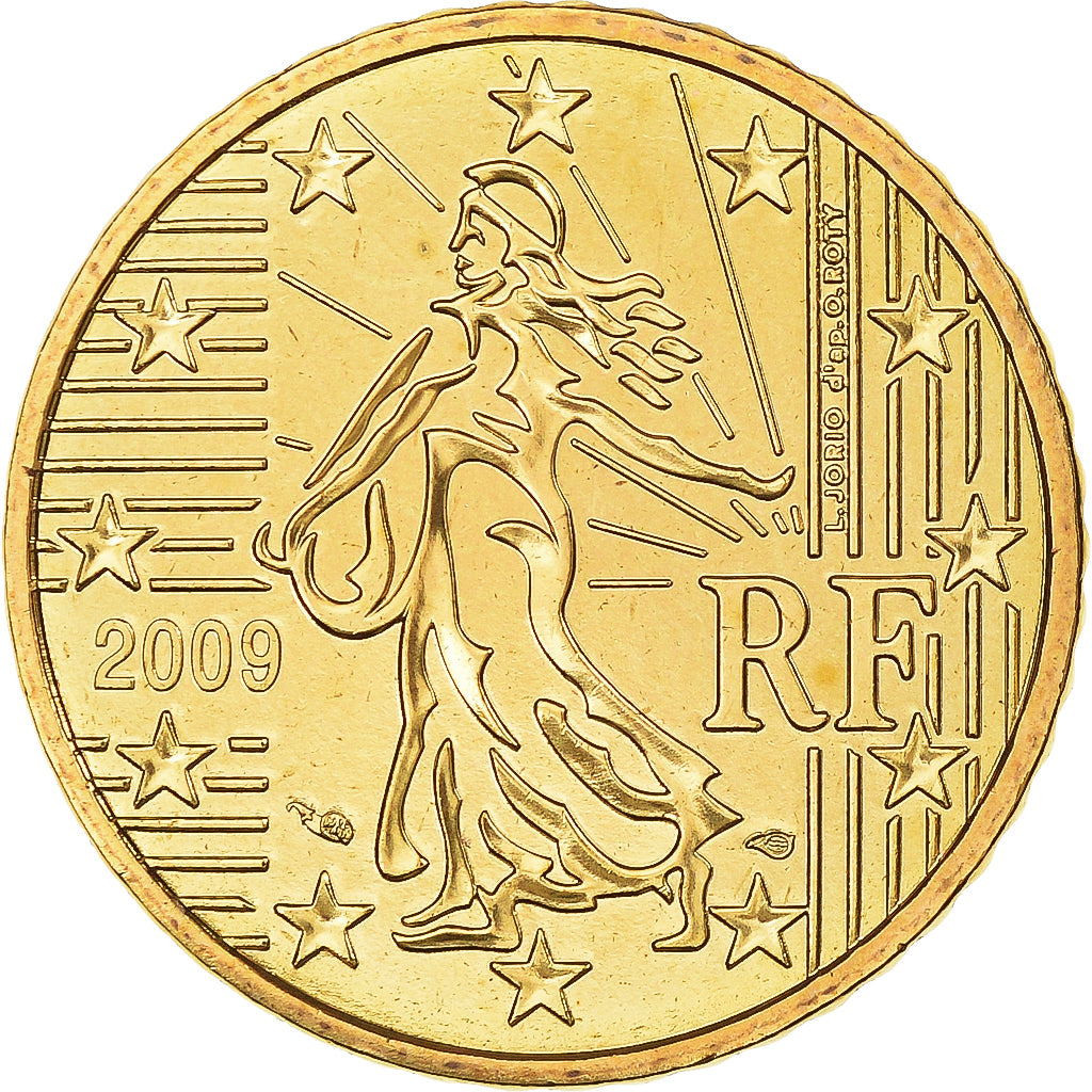 France, 50 Euro Cent, 2009, Paris, BU, MS(65-70), Brass, Gadoury:6a., KM:1412