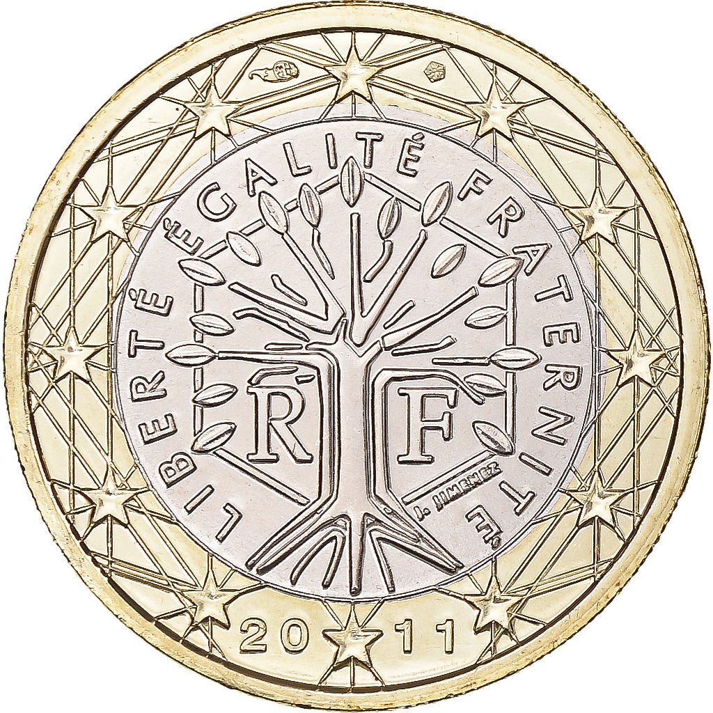 França, Euro, 2011, Paris, BU, MS(65-70), Bimetálico, Gadoury:7a., KM:1413