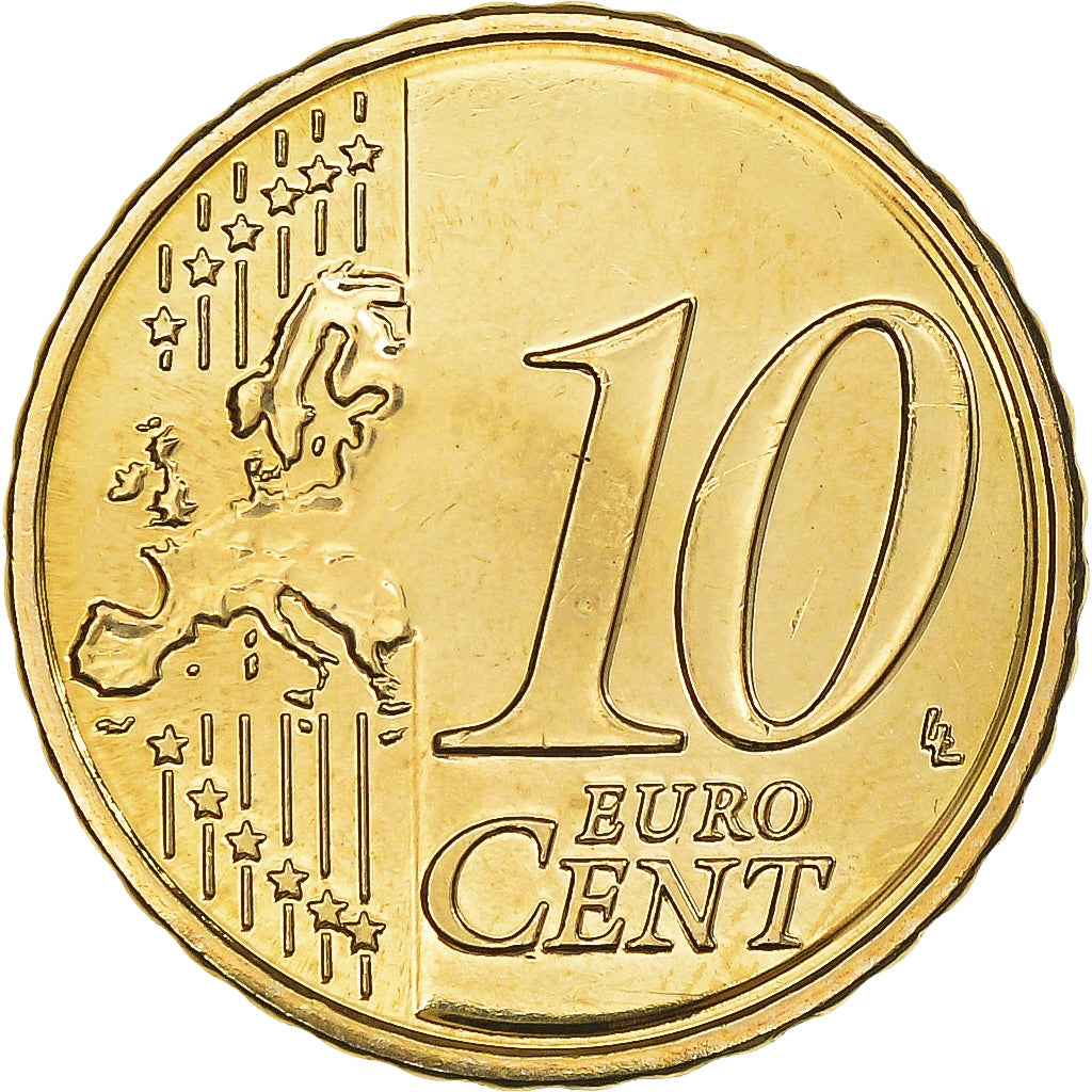 França, 10 Euro Cent, 2011, Paris, BU, MS(65-70), Latão, Gadoury:4b., KM:1410