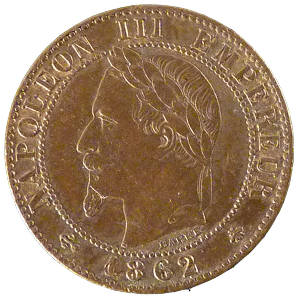 FRANCE, Napoléon III, Centime, 1862, Paris, KM #795.1, AU(50-53), Bronze, Gadour