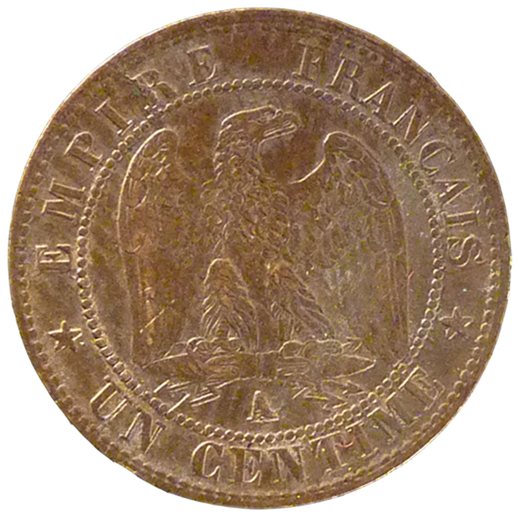 FRANCE, Napoléon III, Centime, 1862, Paris, KM #795.1, AU(50-53), Bronze, Gadour