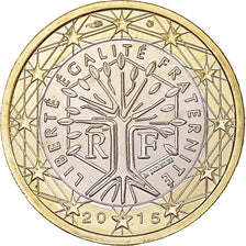 France, 1 Euro, 2015, Paris, BU, MS(65-70), Bi-Metallic