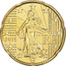 France, 20 Euro Cent, 2015, Paris, BU, MS(65-70), Brass