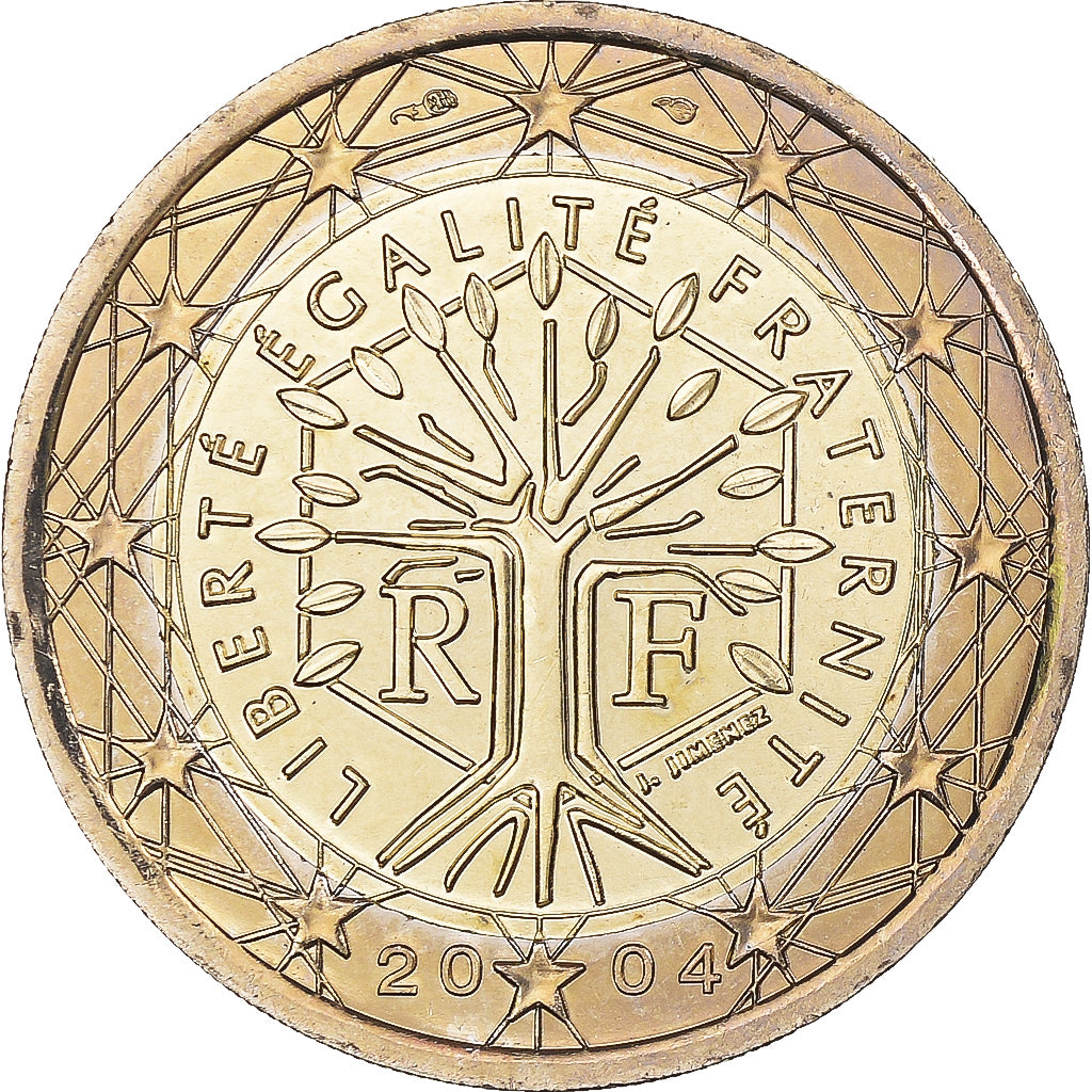 France, 2 Euro, 2004, Paris, MS(63), Bi-Metallic, Gadoury:8., KM:1289