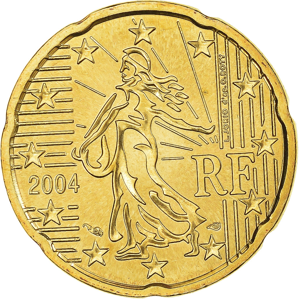 Frankreich, 20 Euro Cent, 2004, Paris, BU, STGL, Messing, Gadoury:5., KM:1286