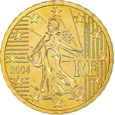 France, 10 Euro Cent, 2004, Paris, BU, MS(65-70), Brass, KM:1285