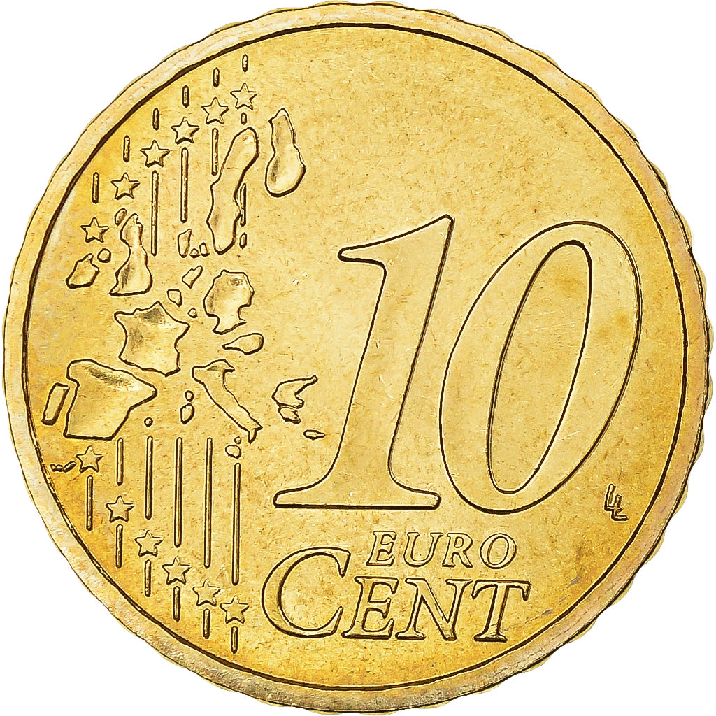 France, 10 Euro Cent, 2004, Paris, BU, MS(65-70), Brass, KM:1285