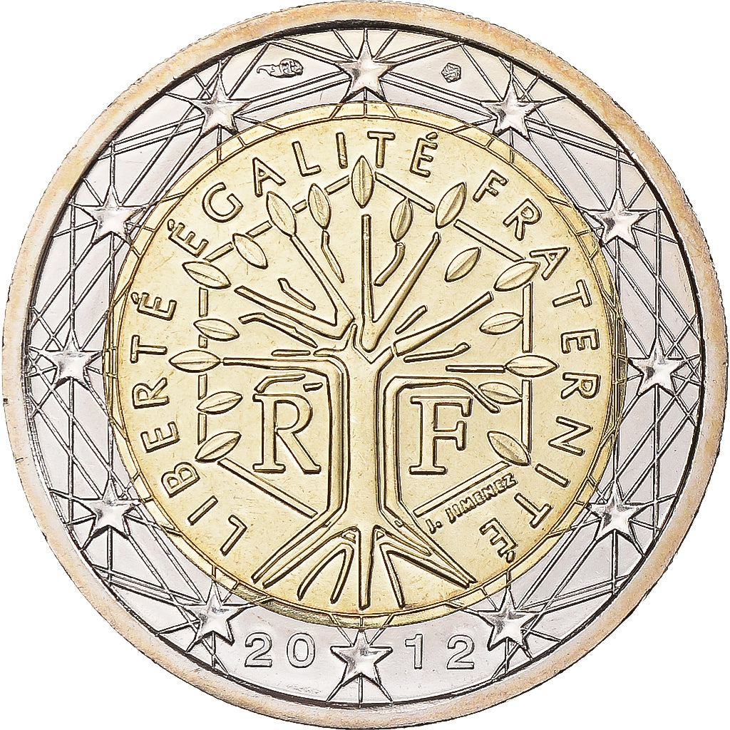 France, 2 Euro, 2012, Paris, BU, MS(65-70), Bi-Metallic, Gadoury:8a., KM:1414