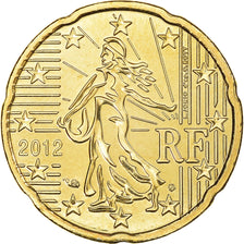 France, 20 Euro Cent, 2012, Paris, BU, MS(65-70), Brass, Gadoury:5a, KM:1411