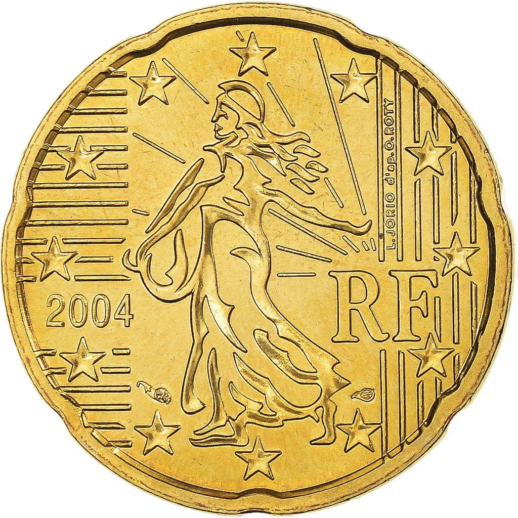 France, 20 Euro Cent, 2004, Paris, BU, MS(65-70), Brass, Gadoury:5., KM:1286