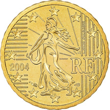 França, 10 Euro Cent, 2004, Paris, BU, MS(65-70), Latão, KM:1285