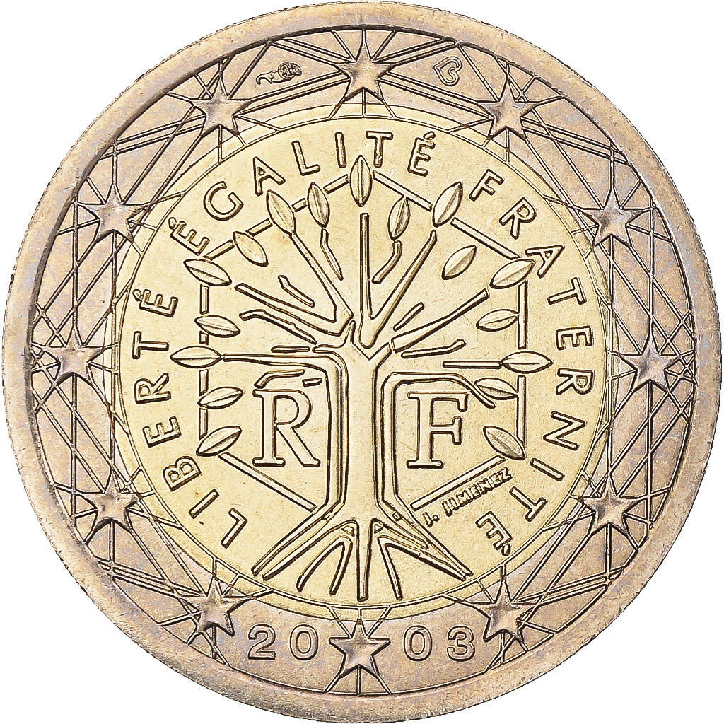 France, 2 Euro, 2003, Paris, BU, FDC, Bimétallique, KM:1289