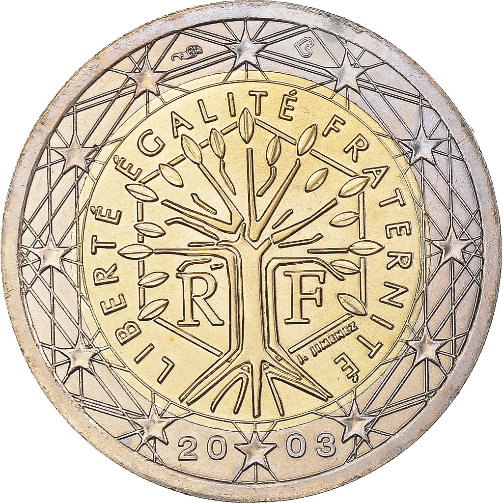 Francia, 2 Euro, 2003, Paris, BU, FDC, Bi-metallico, KM:1289