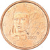 Francia, Euro Cent, 2002, Paris, BU, FDC, Acciaio placcato rame, Gadoury:1